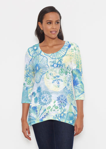 Sand Dollar Aqua (16256) ~ Katherine Hi-Lo Thermal Tunic