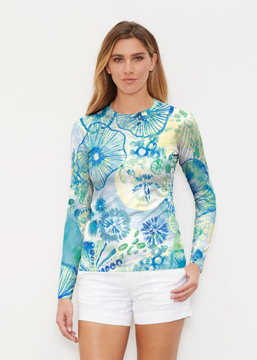 Sand Dollar Aqua (16256) ~ Long Sleeve Rash Guard