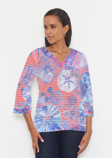 Sand Dollar (16257) ~ Banded 3/4 Bell-Sleeve V-Neck Tunic