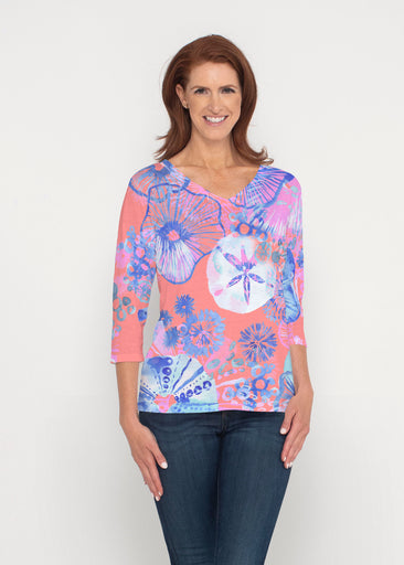 Sand Dollar (16257) ~ Signature 3/4 Sleeve V-Neck Top