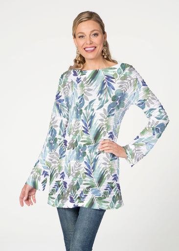 Leah Leaves (16258) ~ Banded Boatneck Tunic