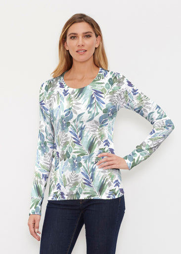 Leah Leaves (16258) ~ Thermal Long Sleeve Crew Shirt