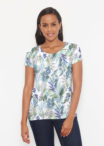 Leah Leaves (16258) ~ Short Sleeve Scoop Shirt