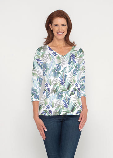 Leah Leaves (16258) ~ Signature 3/4 Sleeve V-Neck Top