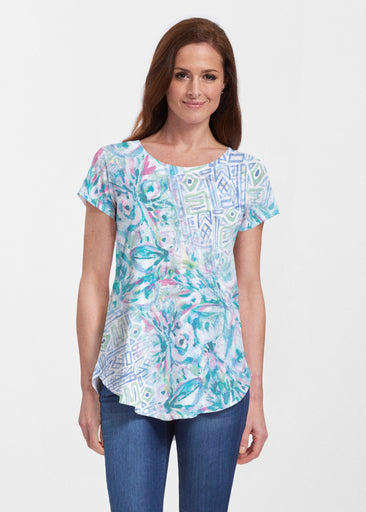 Lilly (17234) ~ Short Sleeve Scoop Neck Flowy Tunic
