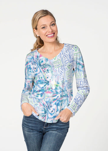 Lilly (17234) ~ French Terry V-neck Top