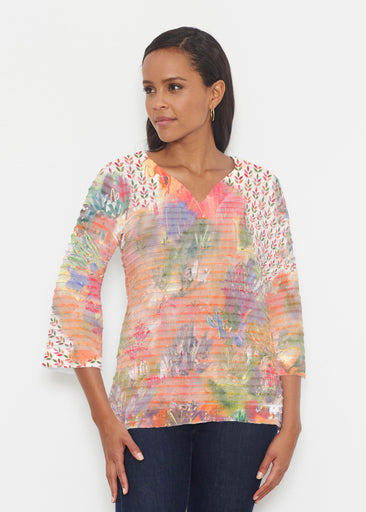 Warm Desert Vibes (17248) ~ Banded 3/4 Bell-Sleeve V-Neck Tunic