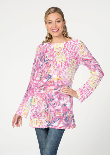 Lilly Pink (17250) ~ Banded Boatneck Tunic