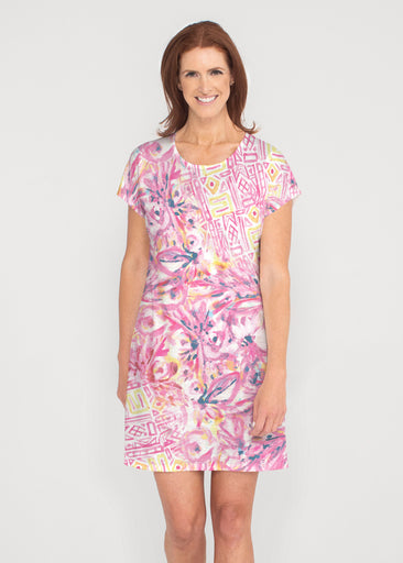 Lilly Pink (17250) ~ French Terry Short Sleeve Crew Dress