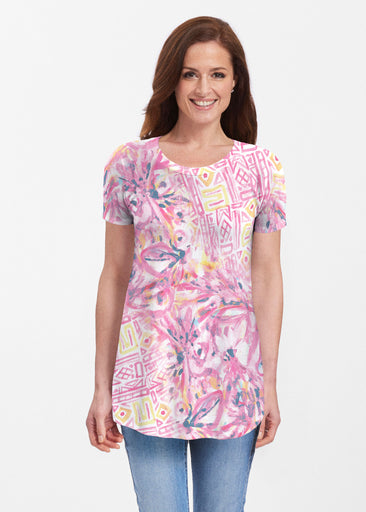 Lilly Pink (17250) ~ Short Sleeve Butterknit tunic