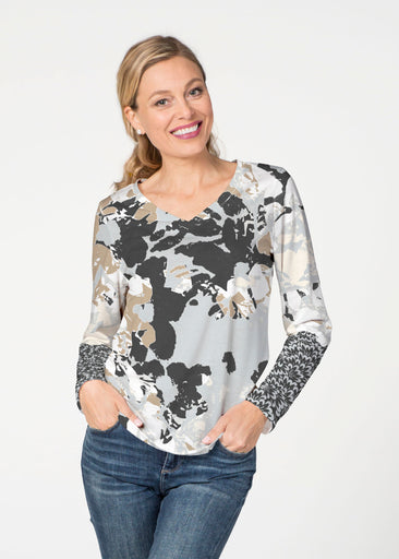 Frosted Gold (19109) ~ French Terry V-neck Top