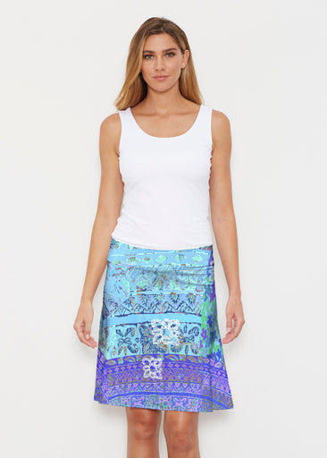 Aspen Aqua (19186) ~ Silky Brenda Skirt 21 inch