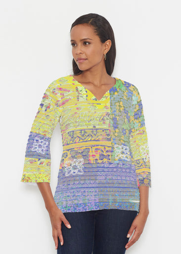 Aspen (19191) ~ Banded 3/4 Bell-Sleeve V-Neck Tunic