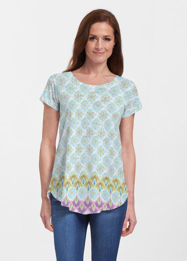 Izzy (19199) ~ Short Sleeve Scoop Neck Flowy Tunic