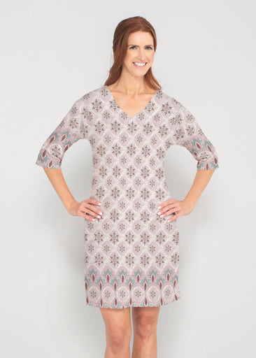 Izzy Grey (19200) ~ Drop Shoulder 3/4 Sleeve V-Neck Dress