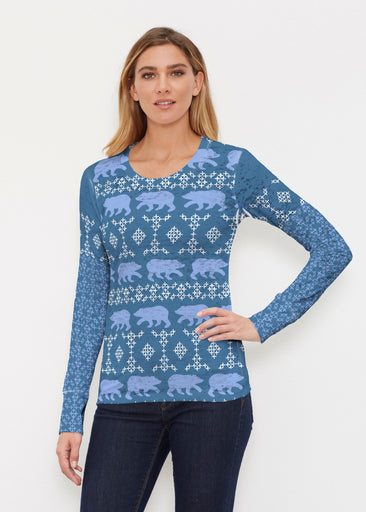 Bears Blue (20168) ~ Thermal Long Sleeve Crew Shirt