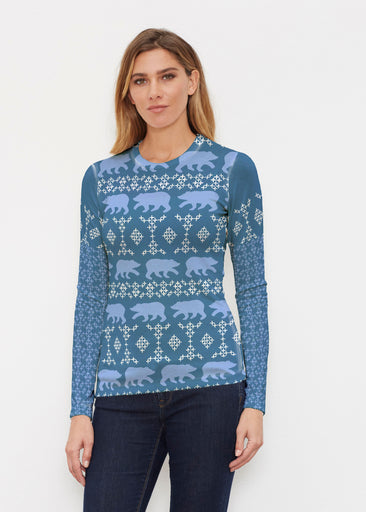 Bears Blue (20168) ~ Butterknit Long Sleeve Crew Top