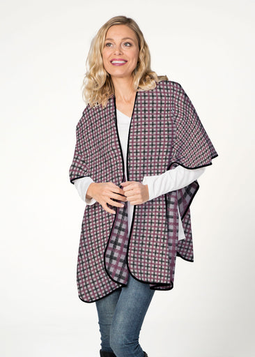 Mulberry Check (20411) ~ Reversible Sweater Fleece Blanket Wrap