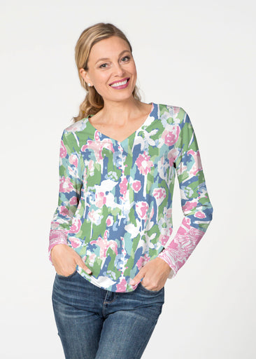 Tiptoe Tulips (20416) ~ French Terry V-neck Top