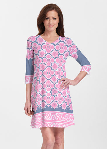 Isabella Pink (22059) ~ Classic V-neck Swing Dress