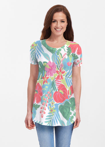 Hawaiian Fling (22141) ~ Butterknit Short Sleeve Tunic