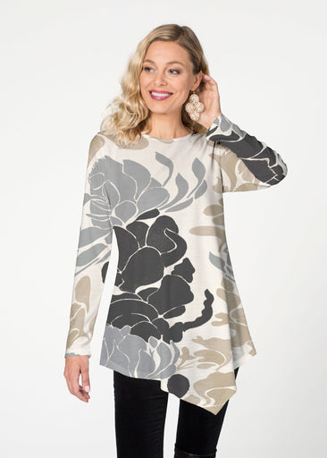 Lotus Grey (23057) ~ Asymmetrical French Terry Tunic