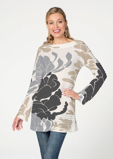 Lotus Grey (23057) ~ Banded Boatneck Tunic