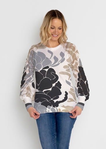 Lotus Grey (23057) ~ Crochet Sweatshirt