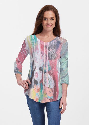 Graffiti Blossom (25021) ~ Signature V-neck Flowy Tunic