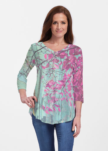 Rustic Blooms (25022) ~ Signature V-neck Flowy Tunic