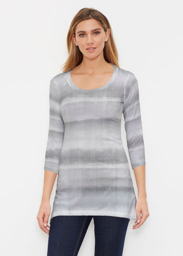 Striped Watercolor Grey (25034) ~ Buttersoft 3/4 Sleeve Tunic