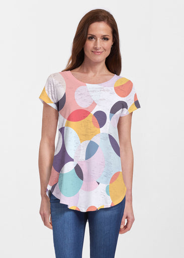 Marble Chevron (25065) ~ Signature Short Sleeve Scoop Neck Flowy Tunic