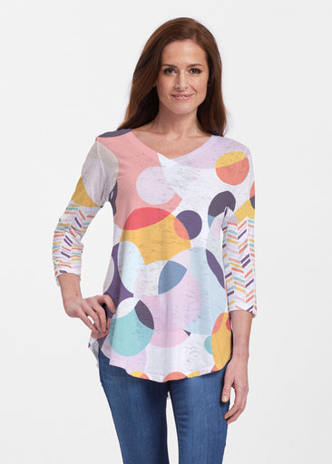 Marble Chevron (25065) ~ Signature V-neck Flowy Tunic