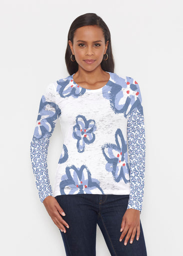 Painted Blooms (25068) ~ Signature Long Sleeve Crew Shirt