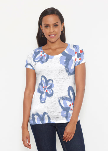Painted Blooms (25068) ~ Signature Short Sleeve Scoop Shirt