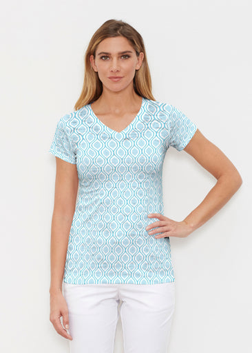 Waves of Sherbet (25072) ~ Signature Cap Sleeve V-Neck Shirt