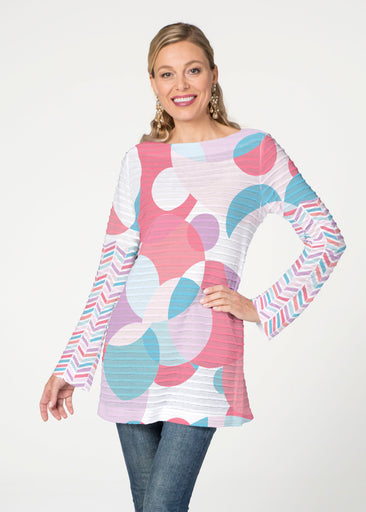 Marble Chevron Pastel (25111) ~ Banded Boatneck Tunic