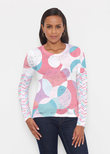 Marble Chevron Pastel (25111) ~ Signature Long Sleeve Crew Shirt