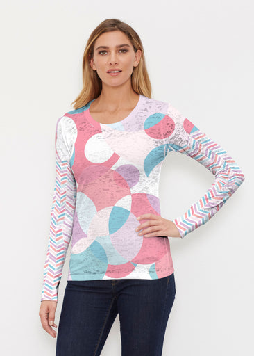 Marble Chevron Pastel (25111) ~ Thermal Long Sleeve Crew Shirt