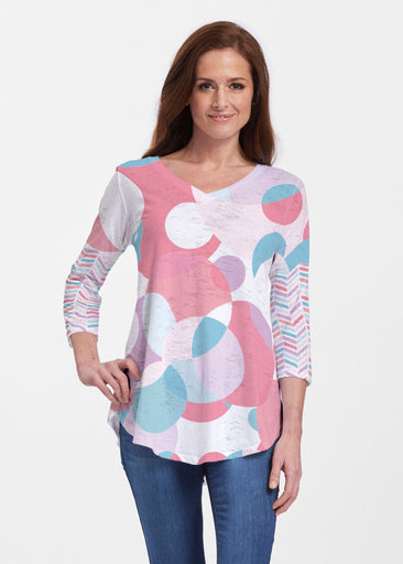 Marble Chevron Pastel (25111) ~ V-neck Flowy Tunic