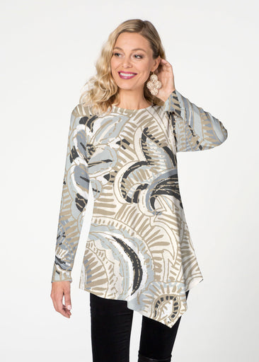 Tribal Earth (2646) ~ Asymmetrical French Terry Tunic