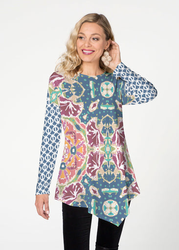 Eden Navy (2815) ~ Asymmetrical French Terry Tunic