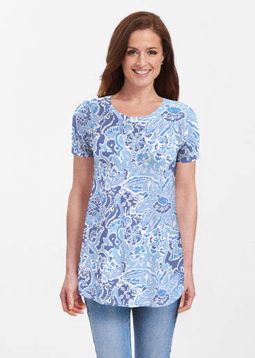 Fusion Blue (2895) ~ Short Sleeve Butterknit tunic