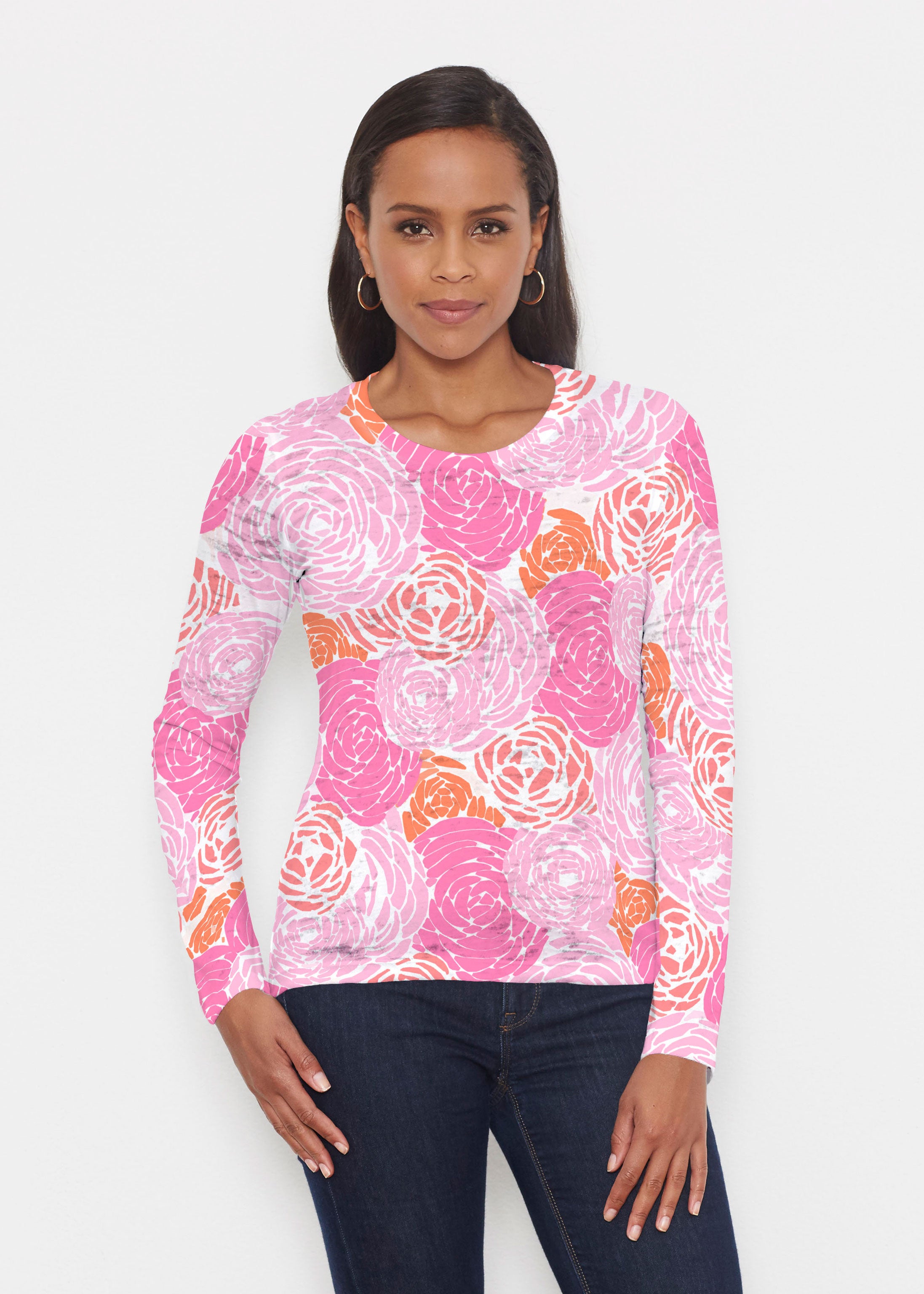 【YOURNUS】Coloring Rouge Long Sleeve Women's Ocean Ramsey Water Inspired Long Sleeve Ventx