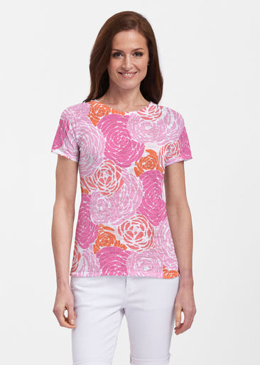 Chrysanthemum Pink (4074) ~ Sheer Short Sleeve Crew Shirt