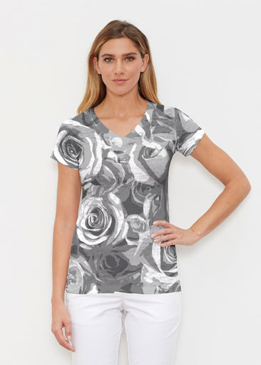 Vintage Rose (5165) ~ Signature Cap Sleeve V-Neck Shirt