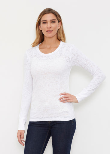 Natural White (5555) ~ Thermal Long Sleeve Crew Shirt
