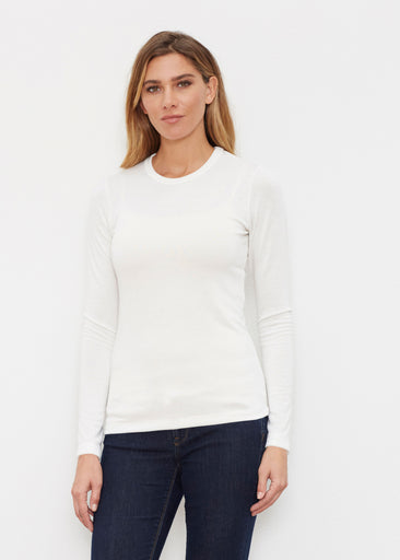 Natural White (5555) ~ Butterknit Long Sleeve Crew Top