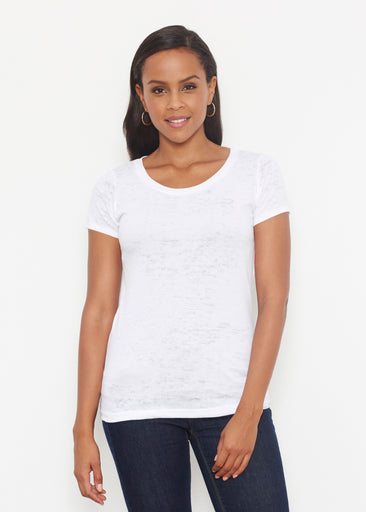 Natural White (5555) ~ Signature Short Sleeve Scoop Shirt