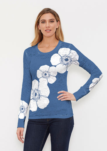 Poppy Navy (7013) ~ Thermal Long Sleeve Crew Shirt